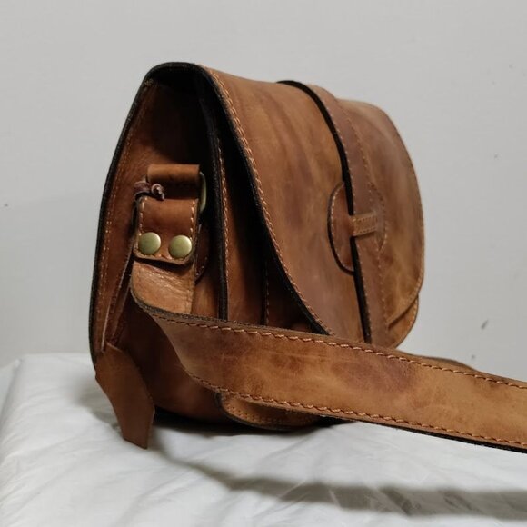 Genuine Leather Boho Festival Handbag Crossbody Purse Bag Brown - Picture 7 of 9